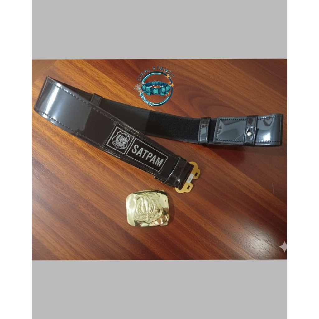 kopel satpam kulit sinteti,kopel satpam logo embod