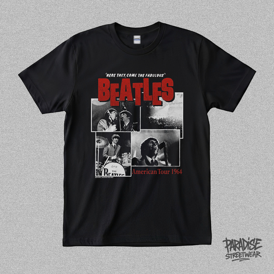 PARADISE - Kaos Band - The Beatles American Tour 1964 - Supersoft Premium – Reguler / Oversized