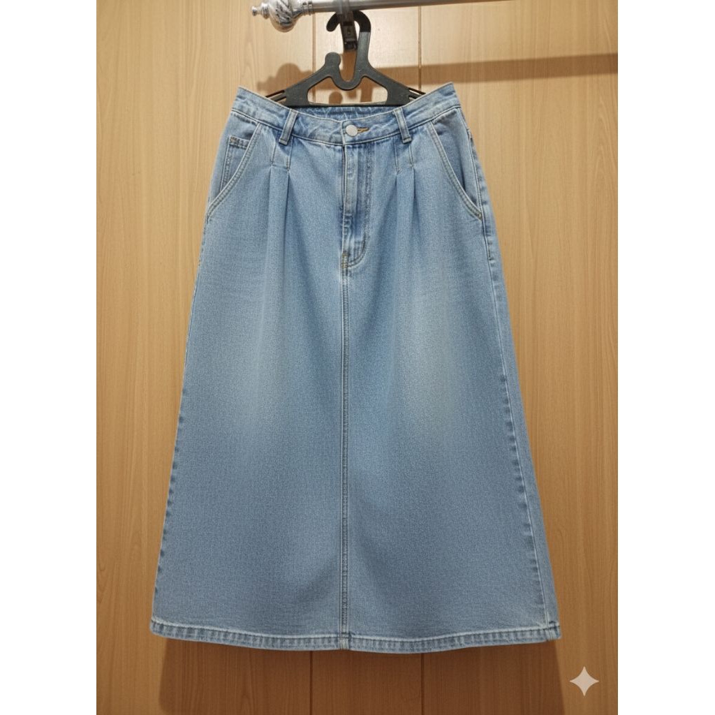 Rok Jeans Panjang Wanita Preloved