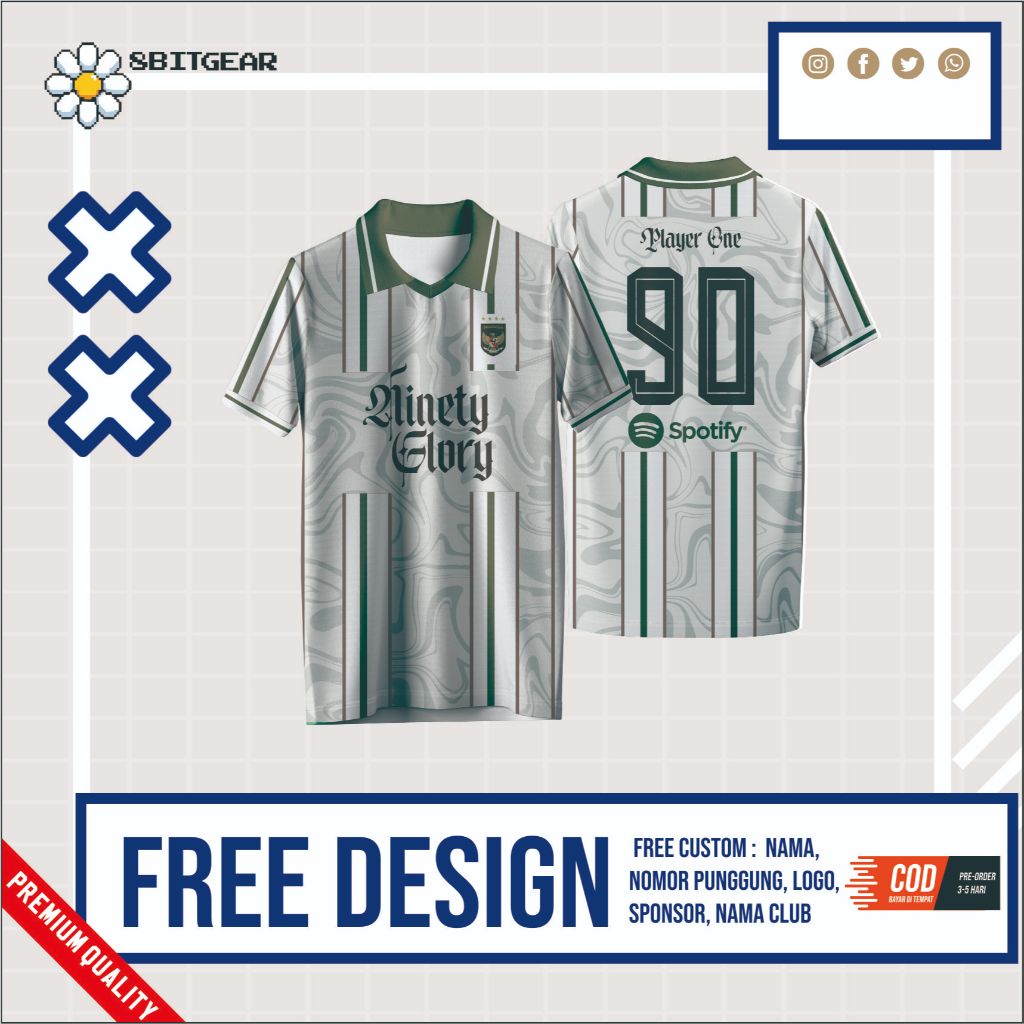 Jersey Futsal Full Printing Bebas Custom Design (BISA SATUAN)