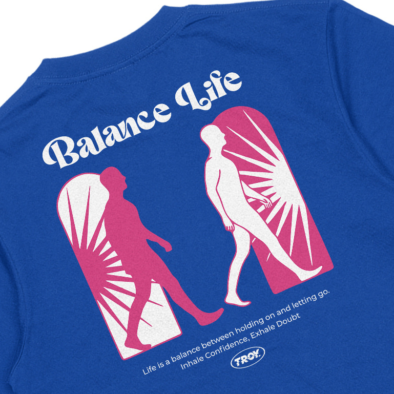 Troy Company Tshirt Royal Blue Life Balance - Kaos Lengan Pendek Kaos Biru Benhur MTD 2801