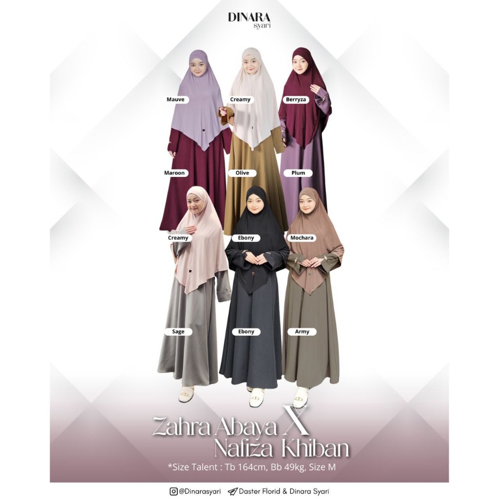 ZAHRA ABAYA POLOS ADEM BY DINARA