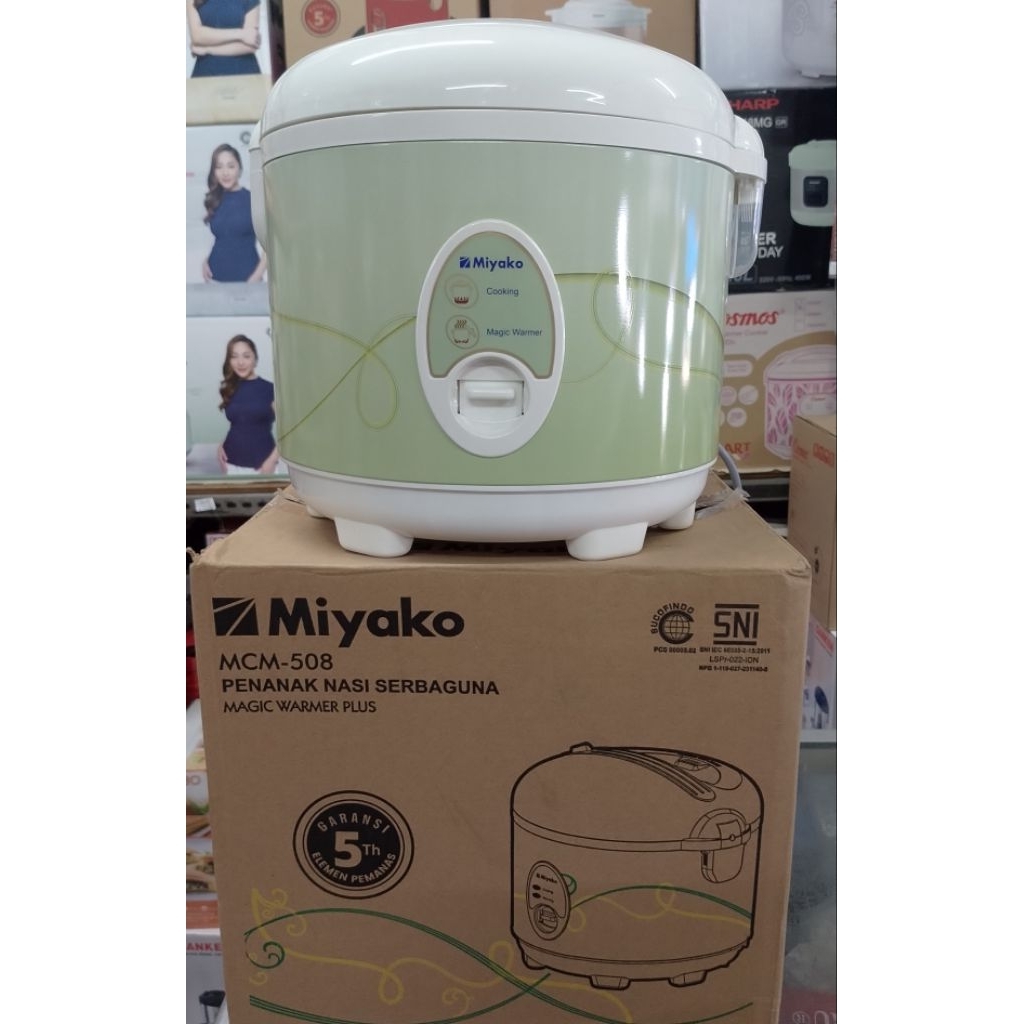 Penanak nasi serbaguna/Rice cooker Miyako Green Line 1,8 liter MCM-508