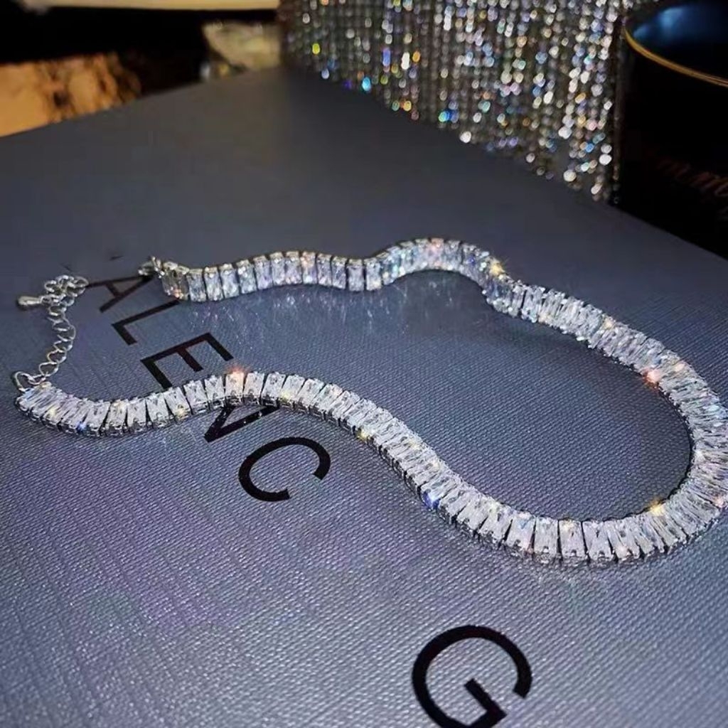 Kalung Choker Zirconia batu permata