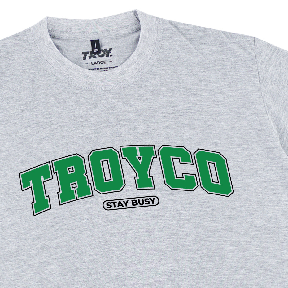 Troy Company Tshirt Misty Curved Green - Kaos Lengan Pendek Kaos Abu Misty MTD 3296