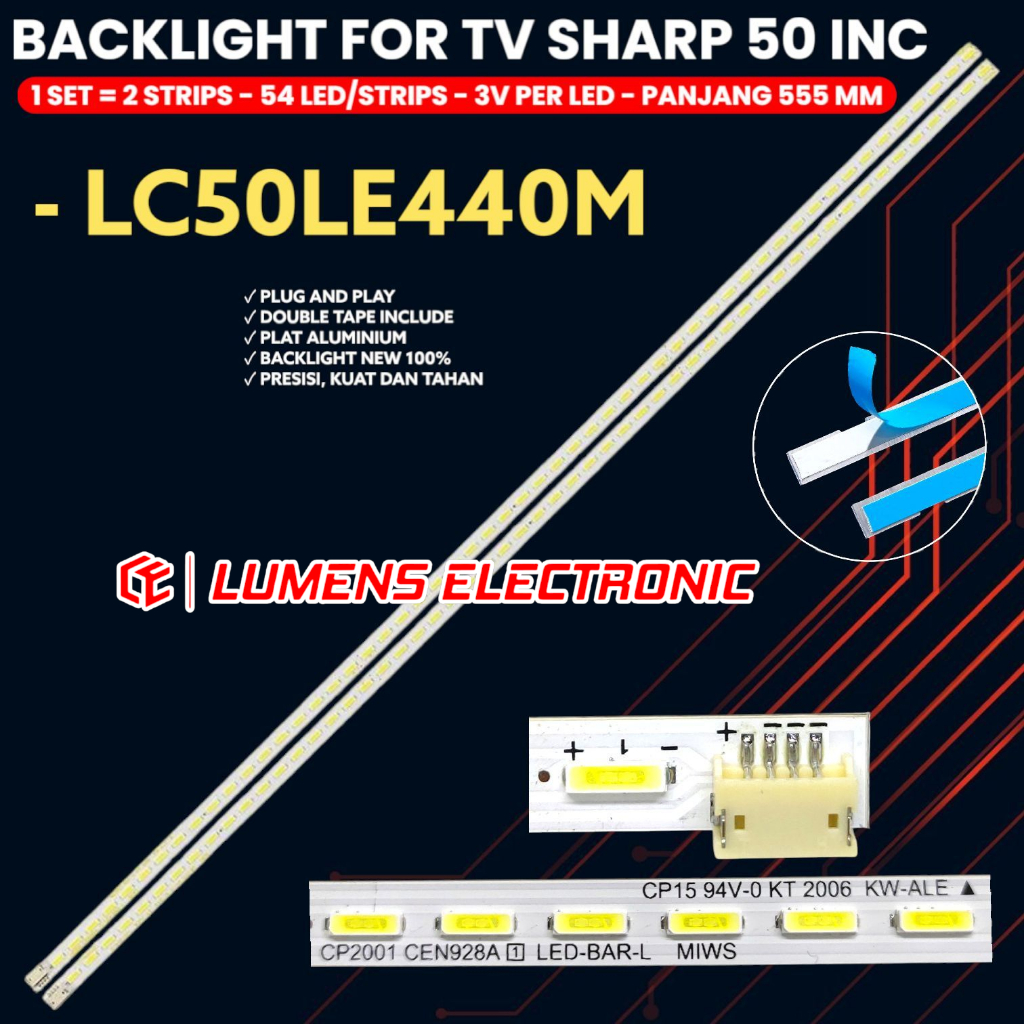BACKLIGHT TV SHARP 50 INCH LC-50LE440M LC50LE440M 50LE440M 50LE440 BL LED 50LE CP2001 CEN929A SMD 3V