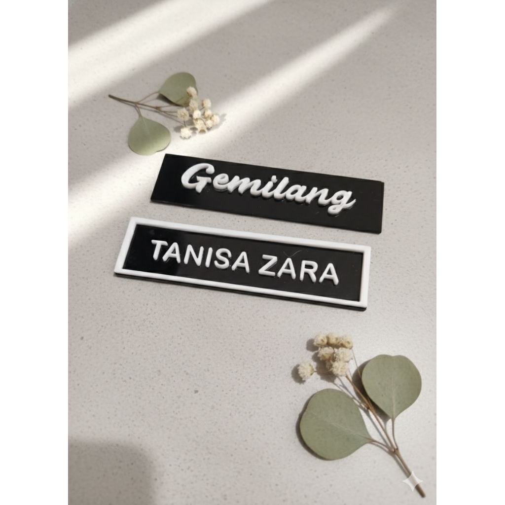 PAPAN NAMA TIMBUL AKRILIK COSTUM NAMA
