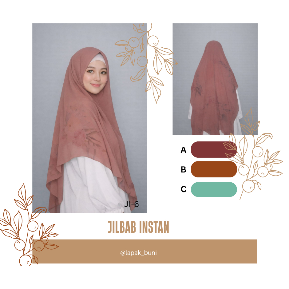 Sayra - Hijab Instan Khimar Printing Bunga Sayra