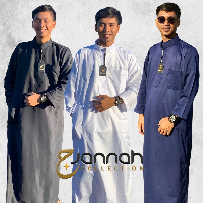 Jubah Pria Dewasa / Gamis Pria Premium / Jubah Lengan Panjang Resleting