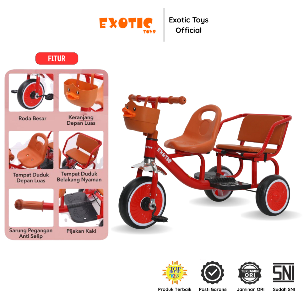 Exotic Toys Sepeda Anak Roda Tiga Tricycle ET-8810