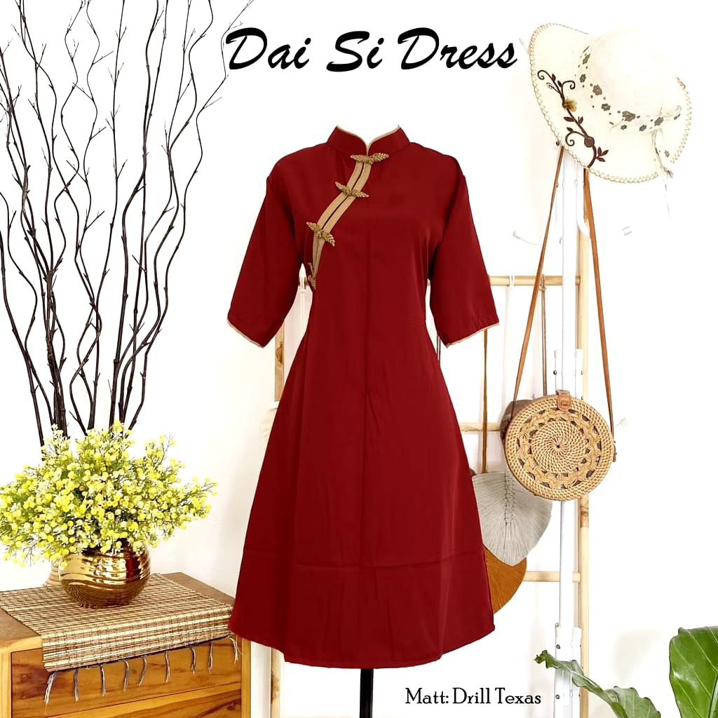 dress Imlek Dai Si wanita Chinese anak dewasa baju natal cina polos cheongsam