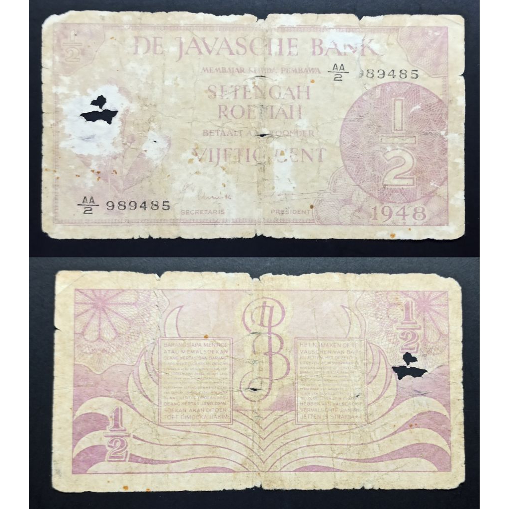 uang kuno Indonesia ½ federal 1948 p2789