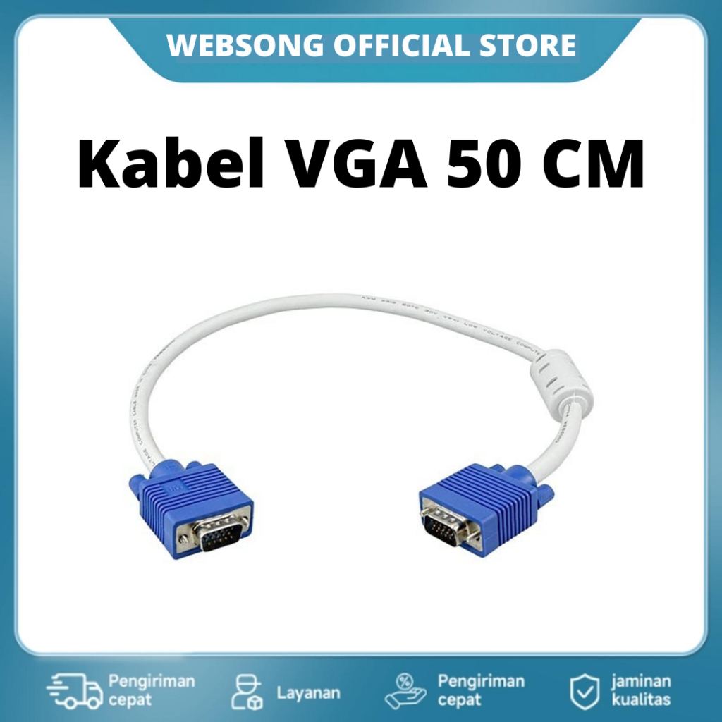 WEBSONG Kabel Vga Video Male 50Cm 3+6
