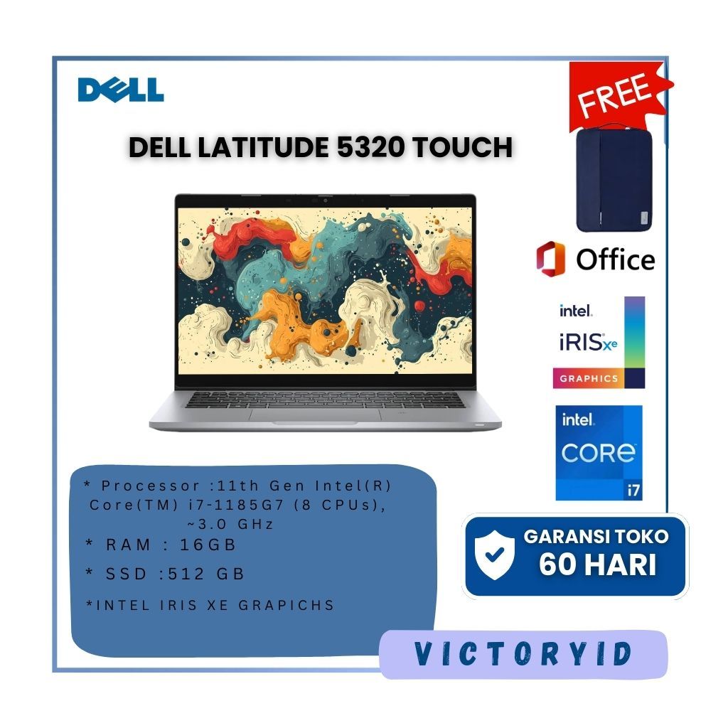 DELL LATITUDE 5320 I7-1185G7 RAM 16GB SSD 512GB TOUCHSCREEN