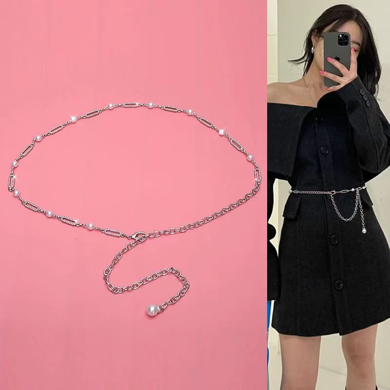 CS061170 Ikat Pinggang Rantai Wanita / Sabuk Fashion Wanita Anti Karat Model Manik Trendy