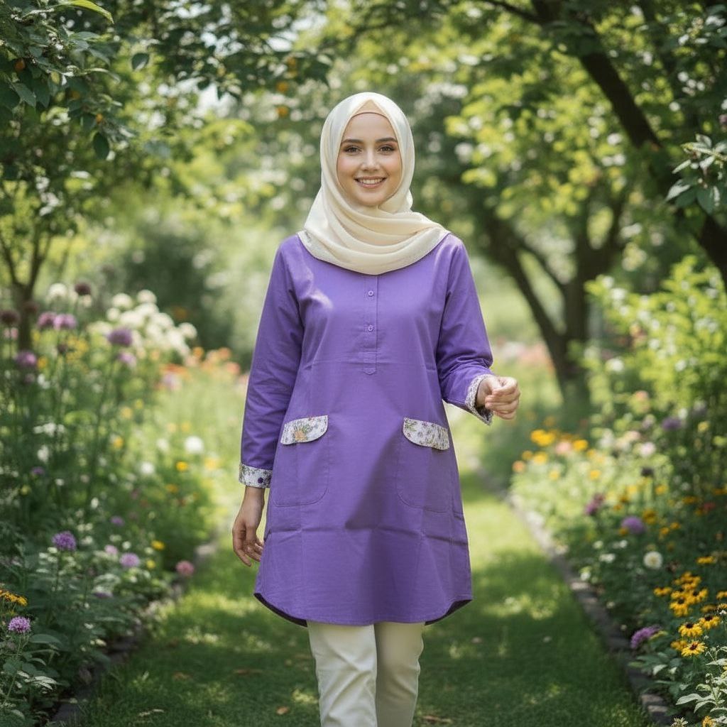 NAFA Collection | Blouse semi tunik wanita bahan katun polos