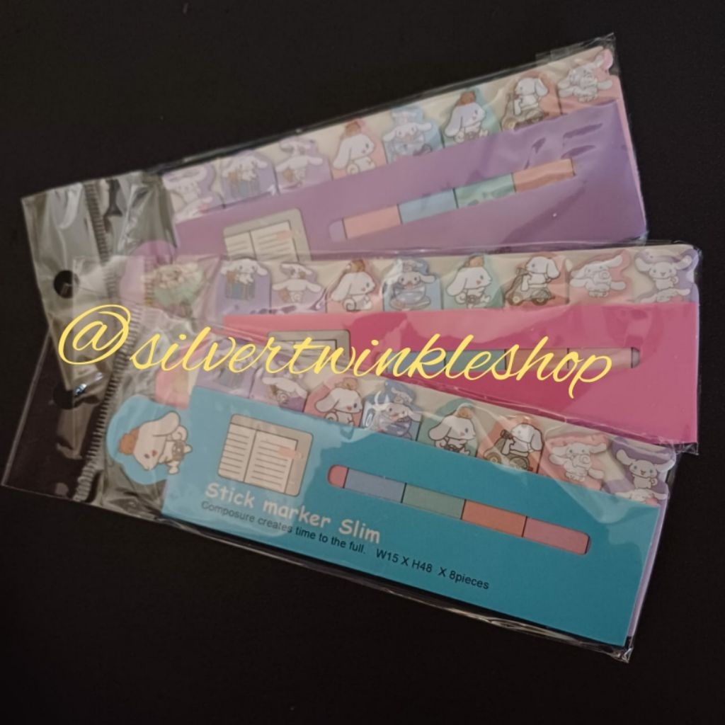 Sticky note pembatas buku bahan kertas karakter sanrio kuromi my melody cinamorol cinnamoroll catata