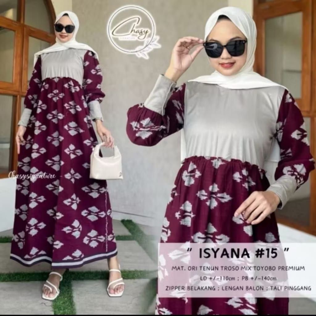 PROMO GAMIS  ISYANA TENUN WANITA ETNIK MOTIF TOYOBO ELEGAN