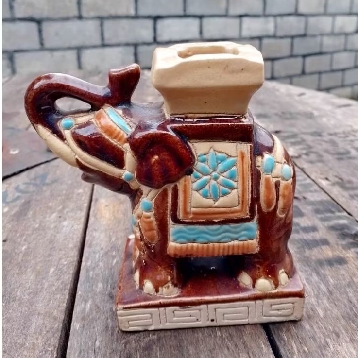 asbak keramik gajah thailand jadul vintage antik
