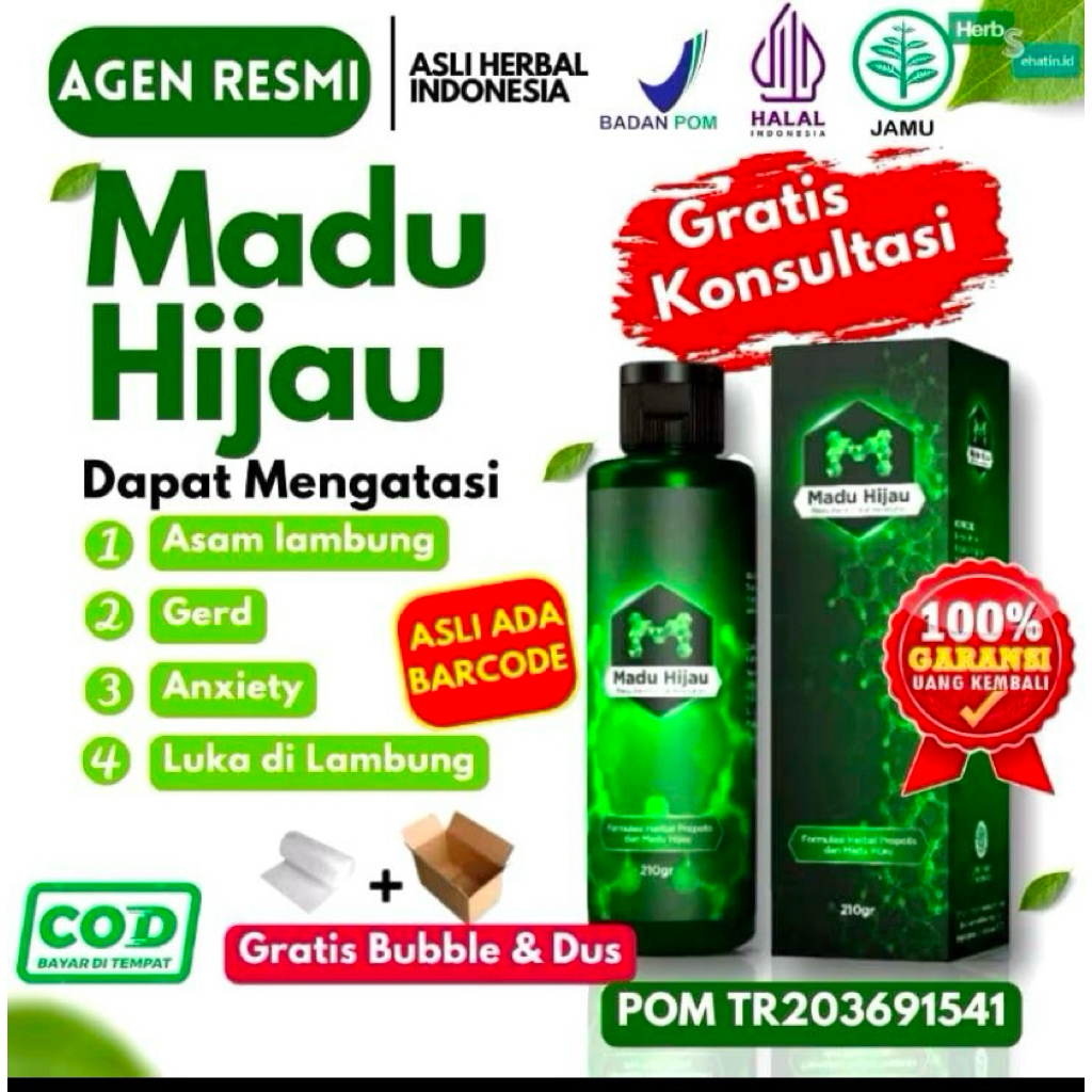 Madu Hijau Original 210Gram BPOM Herbal