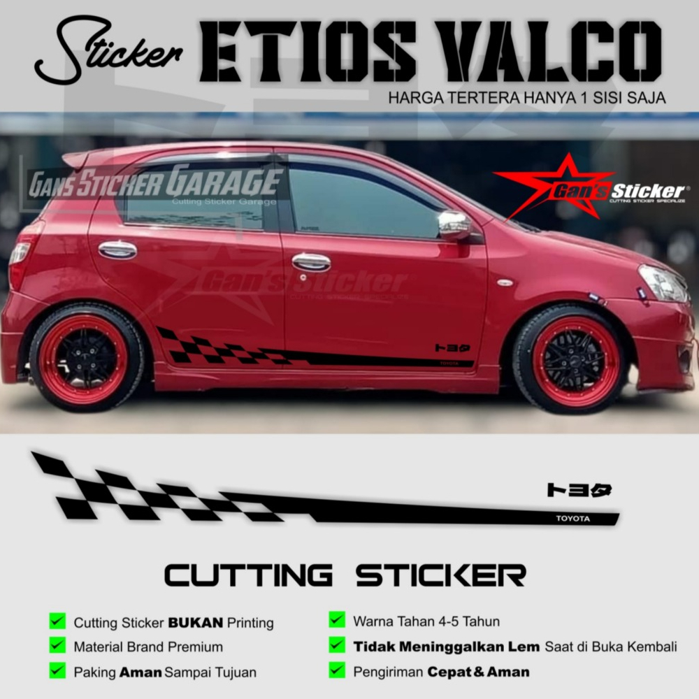 Variasi Sticker Cutting Toyota Etios Valco | Aksesoris Sticker Cutting Pintu Mobil Etios Valco