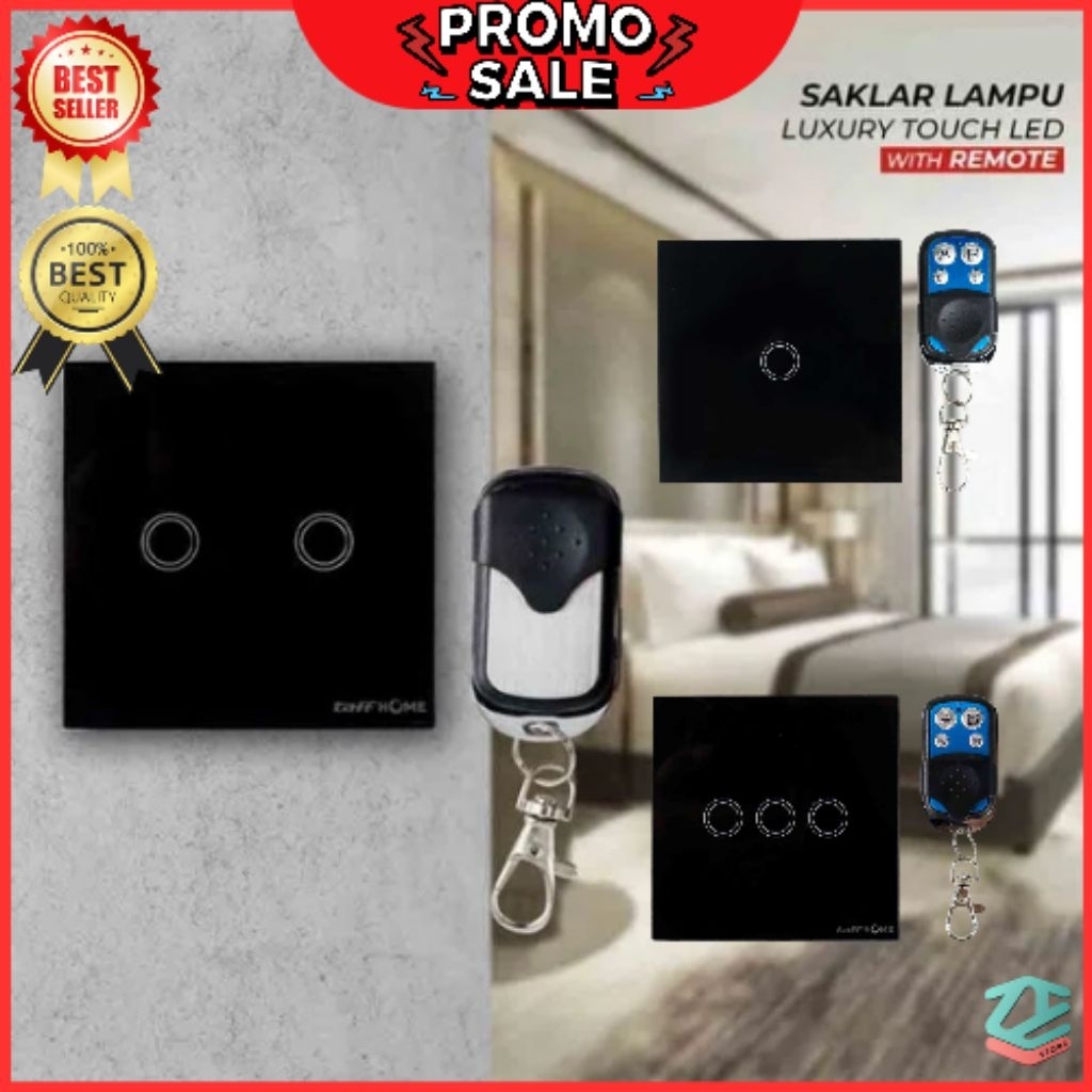 Saklar Lampu Luxury Touch LED with Remote / SAKLAR LAMPU RUMAH WIRELESS / SAKLAR LAMPU RUMAH