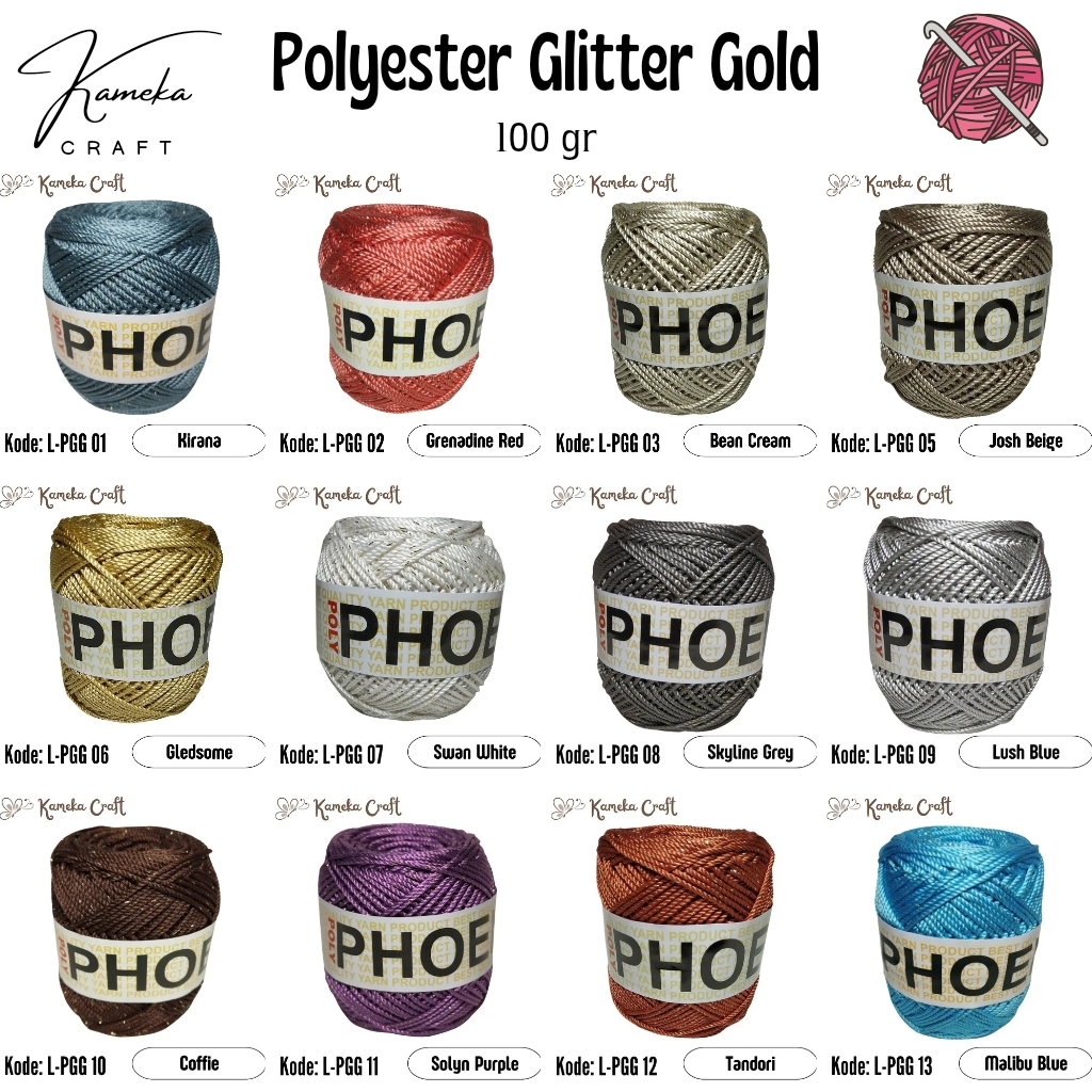 Polyester Phoenix Glitter Gold/ Benang Rajut - PGG