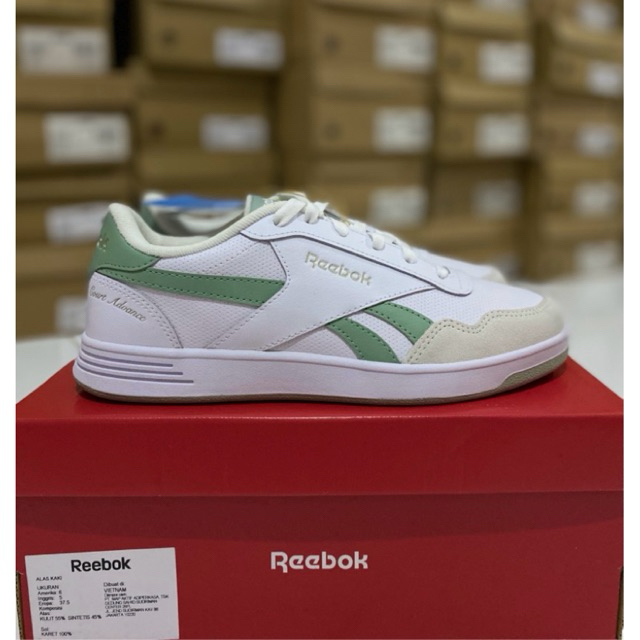 REEBOK Court Advance Unisex Shoes - White/Green/Grey