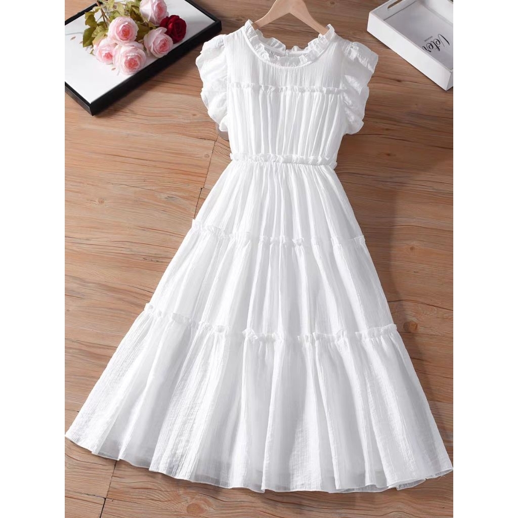 DRESS PUTIH IMPORT. DRESS IMPORT PUTIH. TERUSAN PUTIH. DRESS PUTIH BAGUS