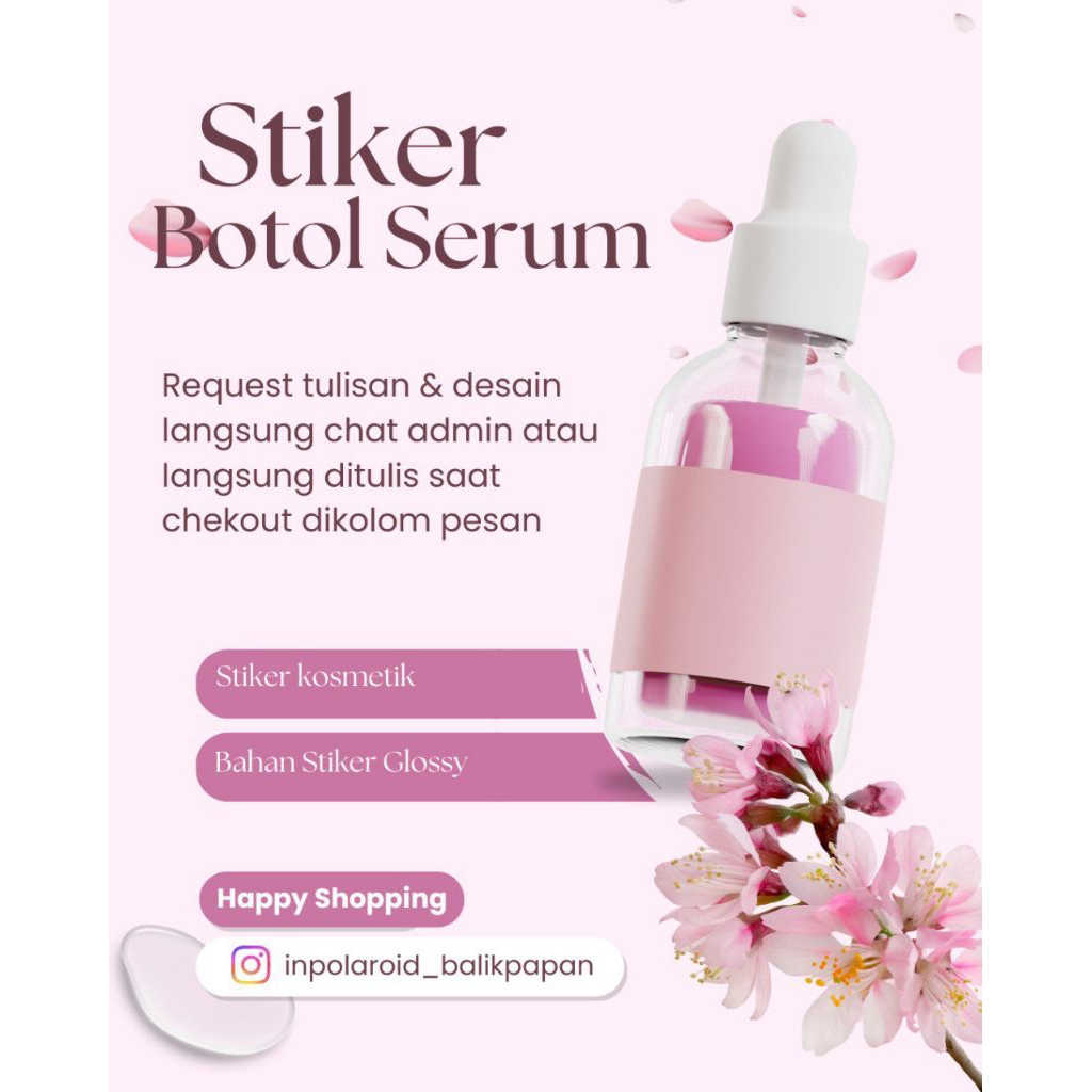 Stiker Label Skincare/Botol Serum/Spray Glossy