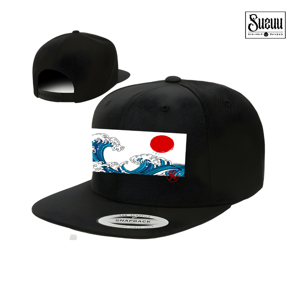 Snapback Topi Ombak Jepang Kanagawa Unisex Pria Wanita Unisex Dewasa