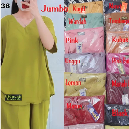 baju setelan terbaru wanita polos terbaru adem dan nyaman/Set Andin terbaru/One set cringkel 7/8
