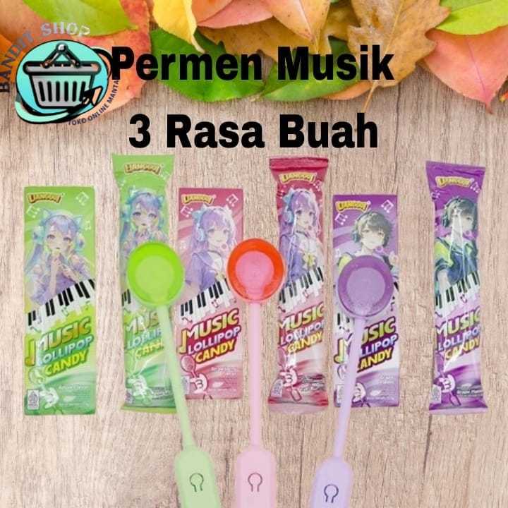 Permen viral Lolipop Musik Halal - Permen Buah Viral , 3 Rasa, Snack Favorit Anak