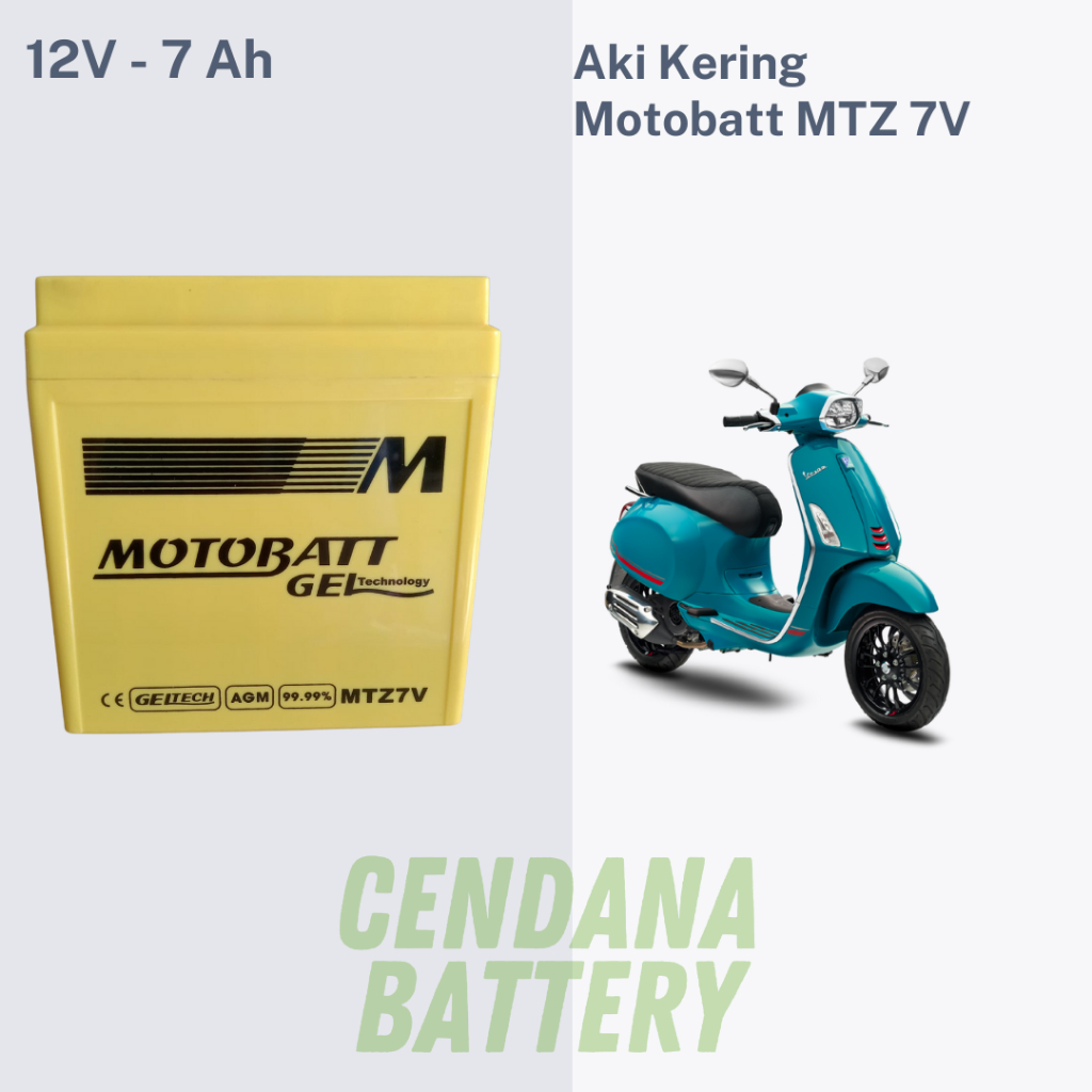 Motobatt 7 Ampere Aki Motor Vespa Sprint MTZ7V