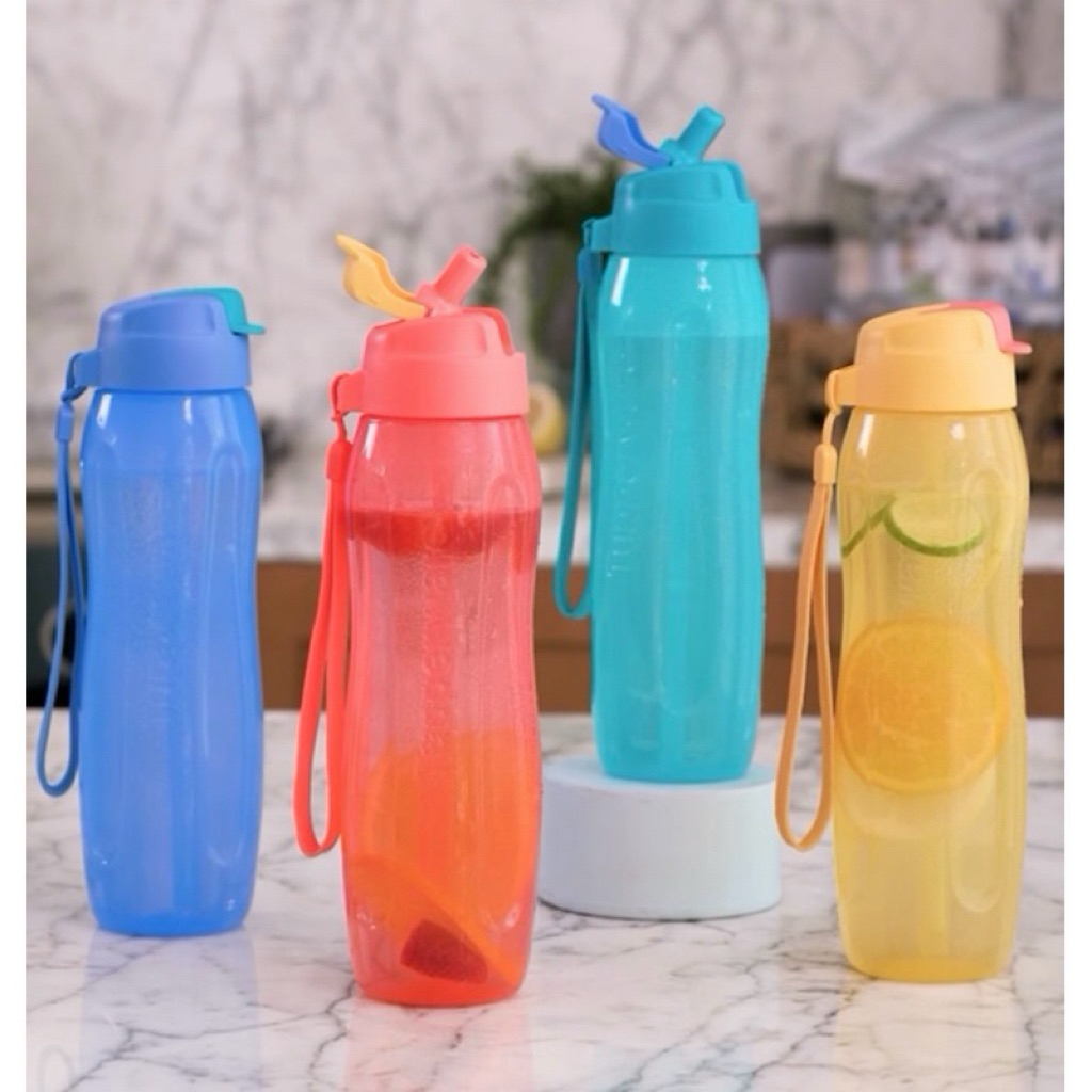 eco straw 750ml botol Tupperware dengan sedotan