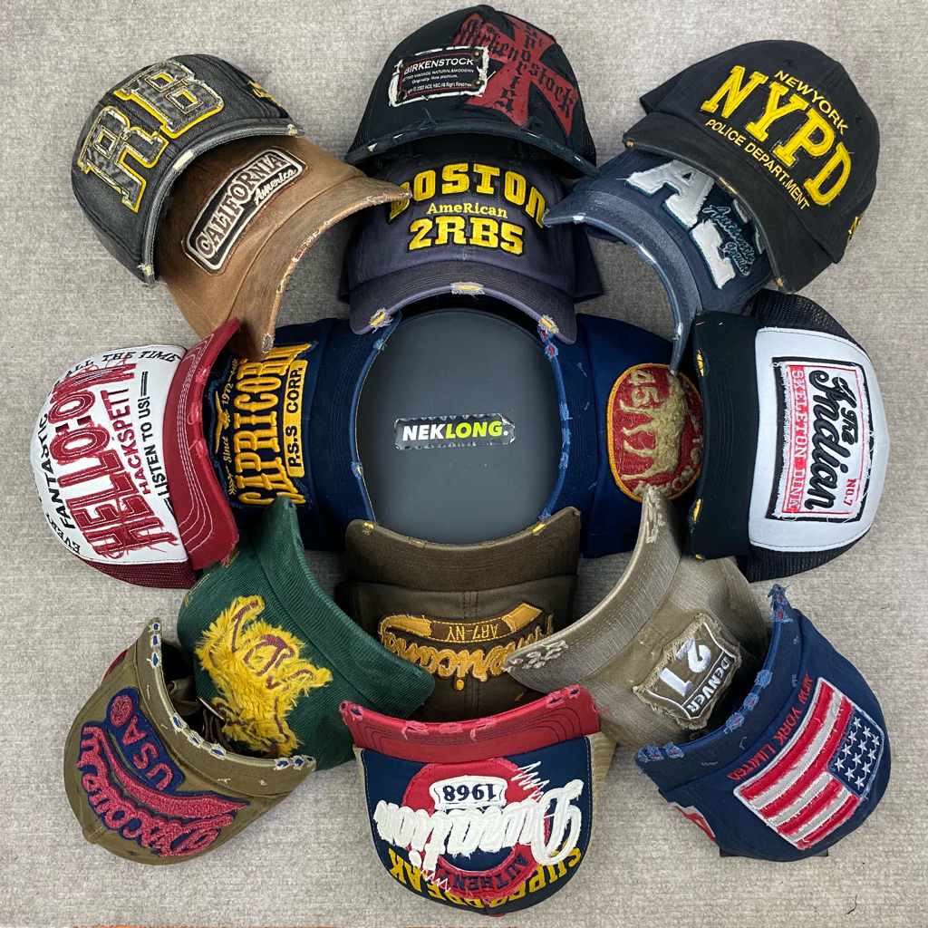 Topi Motif Sobek Ripped Cap Preloved Scnd