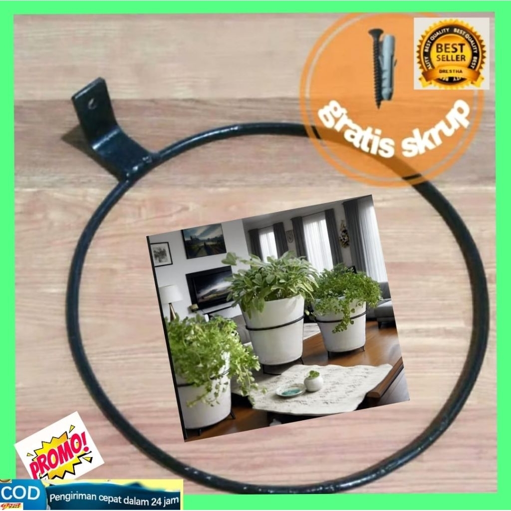 Gantungan pot bunga tempel dinding/standing pot bunga tempel/dudukan pot dinding tempel bahan besi a