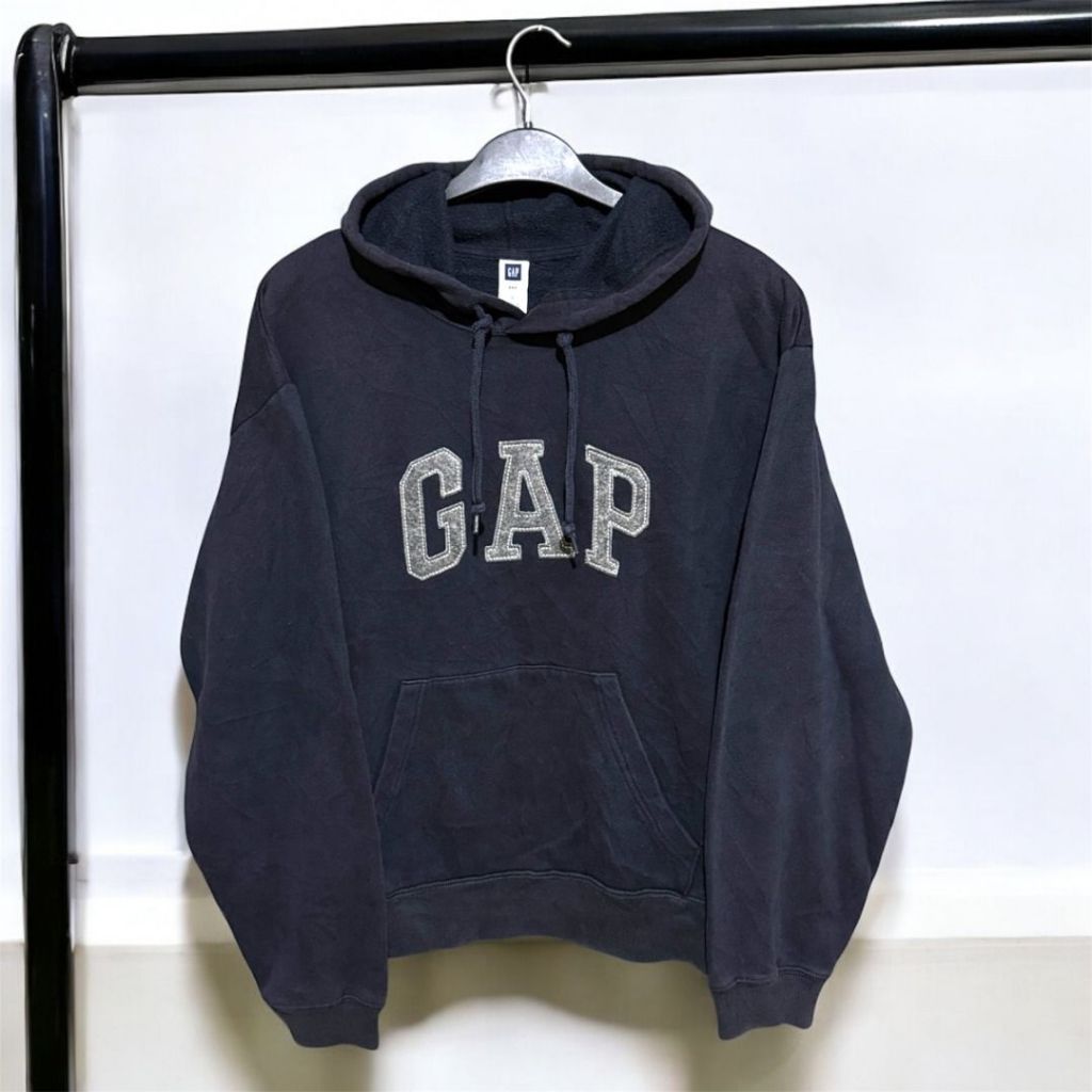 GAP Big Logo script pullover hoodie crop / oversize skena