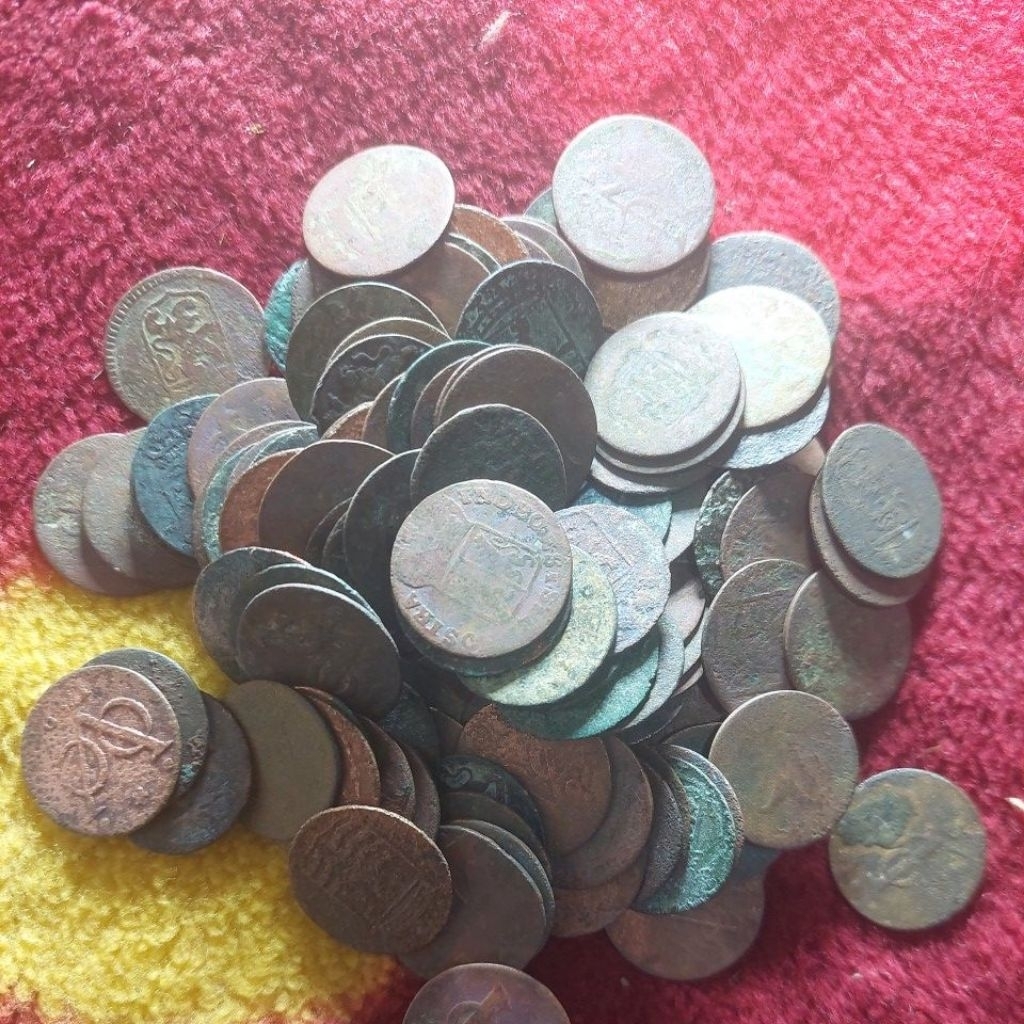 10 keping koin voc borongan apa adanya.