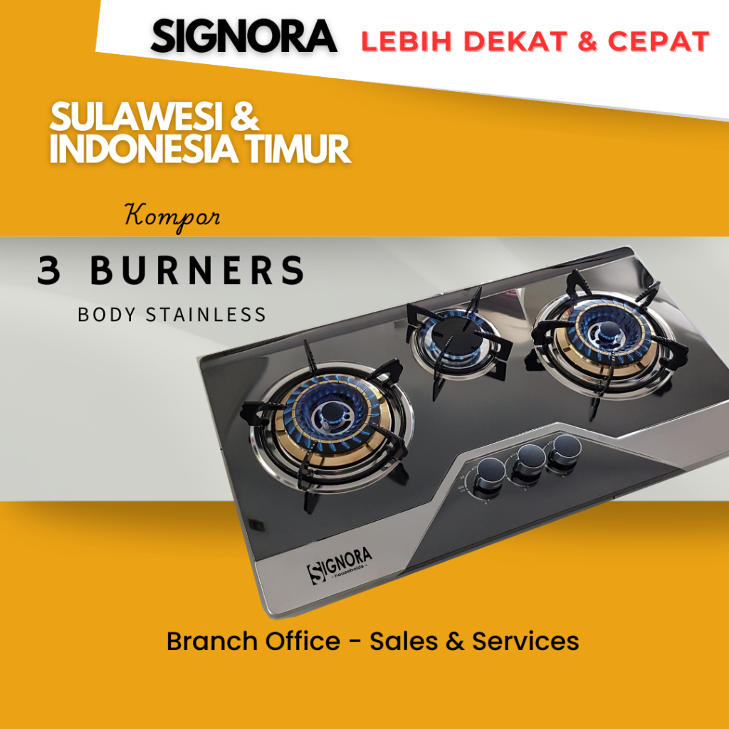 Signora Kompor Tanam Stainless Steel 3 Burner