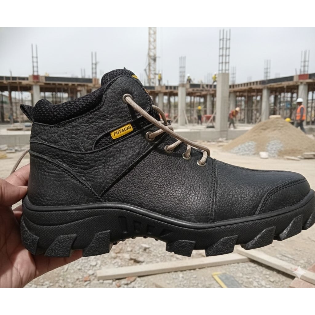 sepatu boot kulit pria safety