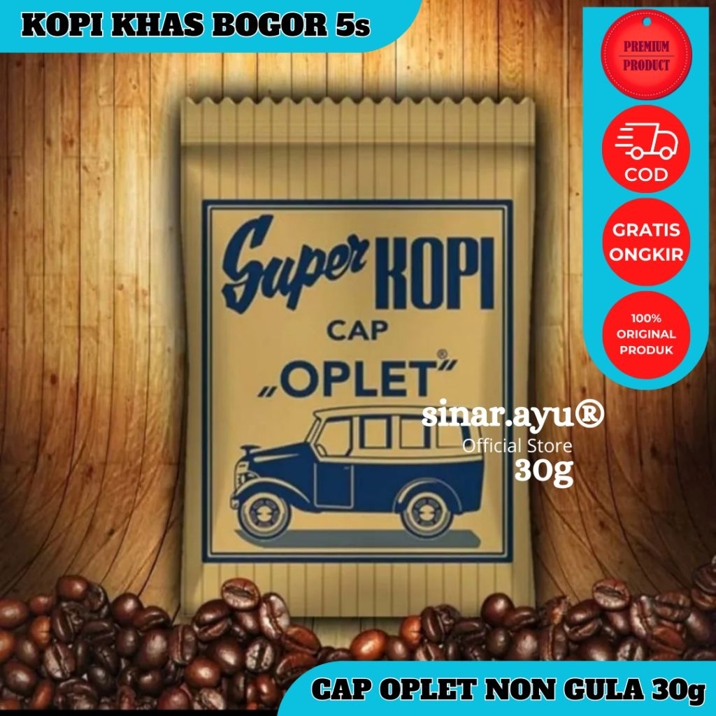 KOPI OPLET KOPI HITAM CAP OPLET BESAR 30G (KHAS BOGOR) 5 PCS