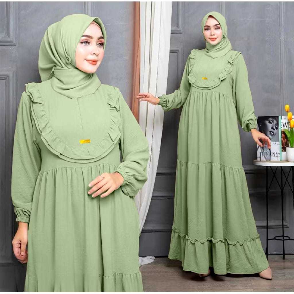 GAMIS CRINKLE / GAMIS WANITA MUSLIM UKURAN JUMBO/ ALENA MAXY DRESS TERBARU