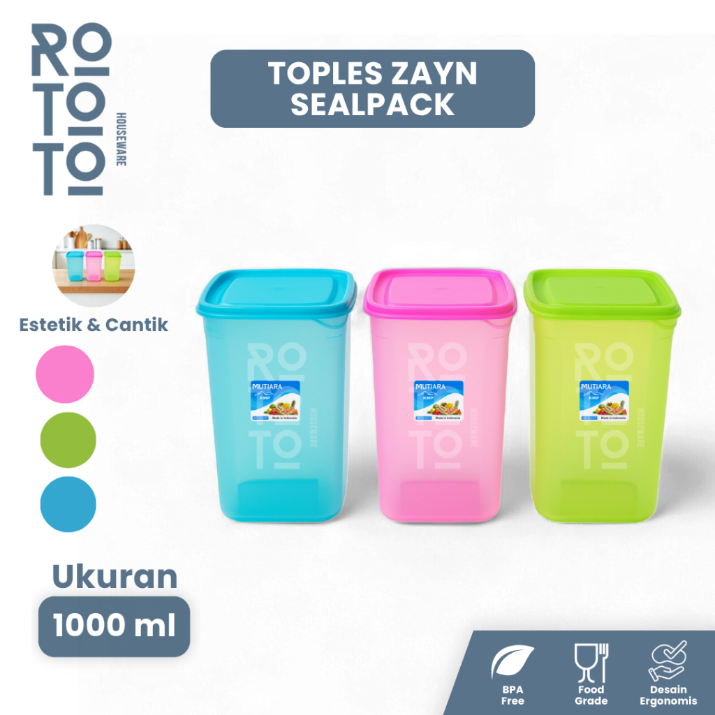 Toples Zayn Sealpack KMP Plastik SATUAN ukuran 500 ml/800 ml/ 1000 ml Kotak Plastik/Kotak Makan/Wada
