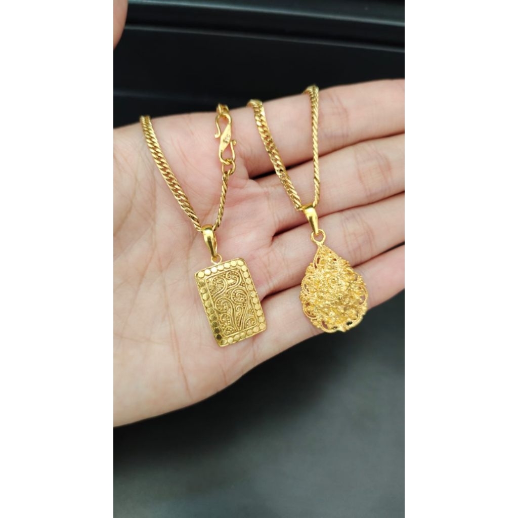 kalung ukir bahan kuningan,rantai kalung titanium kait S