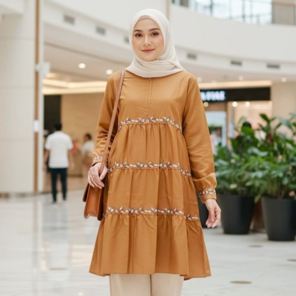 Atasan Tunik Katun Wanita Murah Terbaru / Atasan Tunik Wanita Polos / Atasan Tunik Wanita Bordir / T