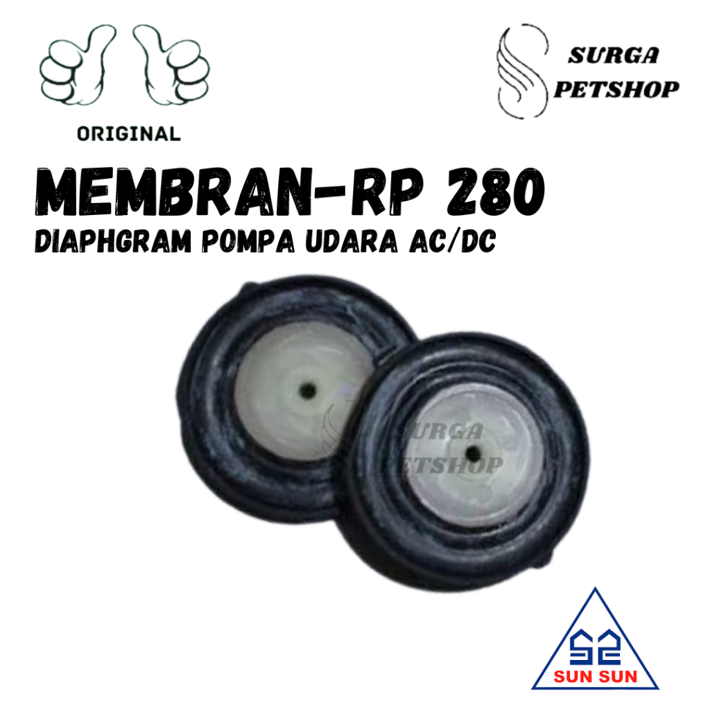 Karet Spare Part Sunsun Membran RP 280 Air Pump Aerator Kolam Ikan Aquarium Diaphgram Pompa Udara RP