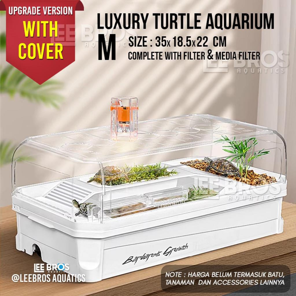 Luxury Aquarium Kura Kura M Size + FILTER / Kandang Kura Kura seri TAL-01 / Tank Kura Kura / Turtle 
