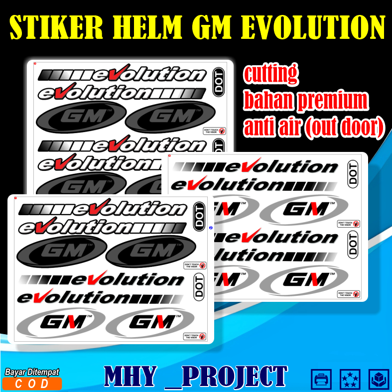 STIKER HELM GM EVOLUTION SET PREMIUM ANTI AIR