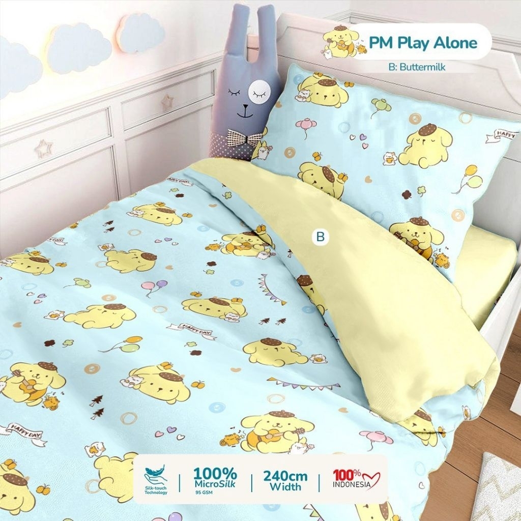 Bedcover set sprei pompompurin bedcover set 90x200 bedcover set 100x200 bedcover set 120x200 bedcove